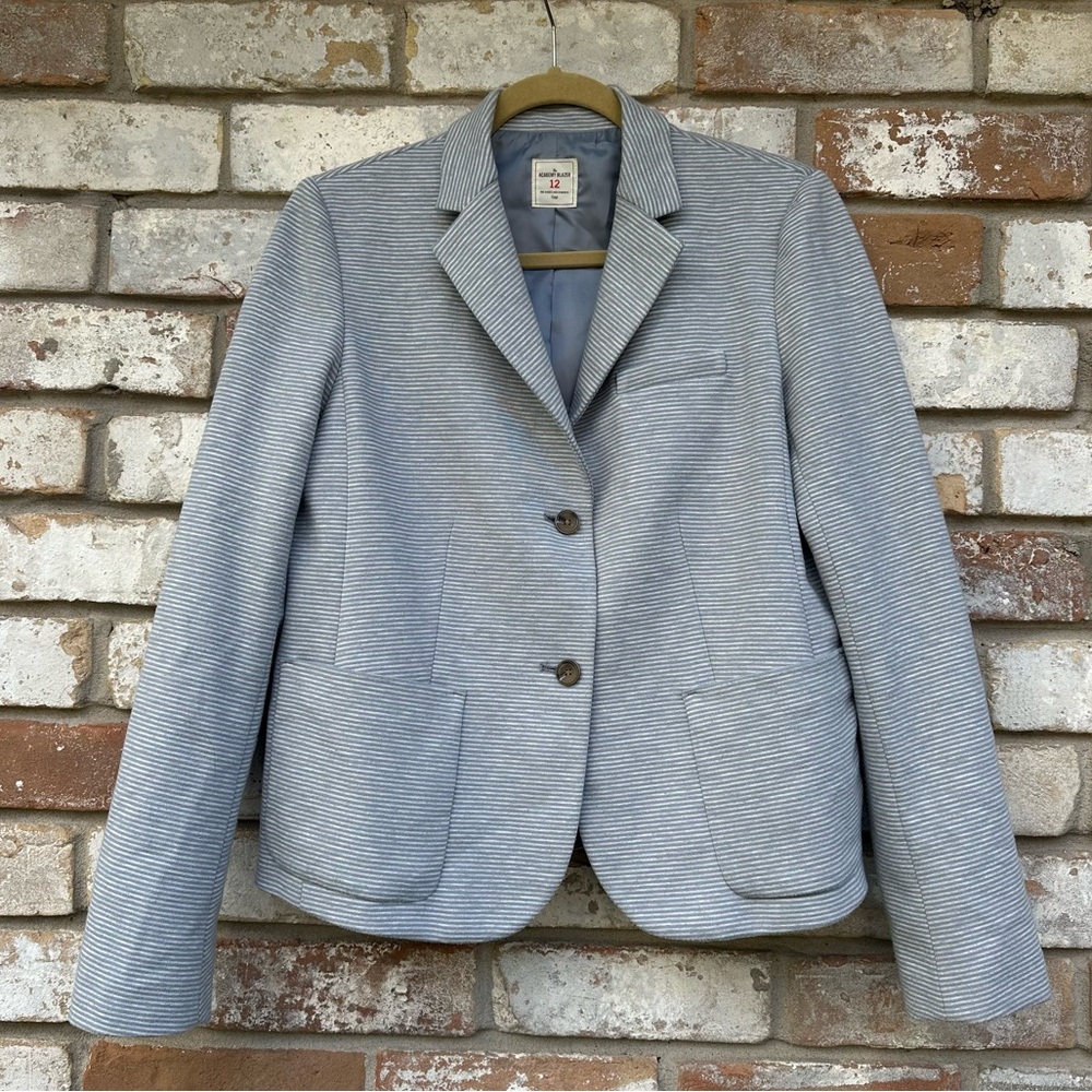 GAP Light Blue & White Striped Blazer